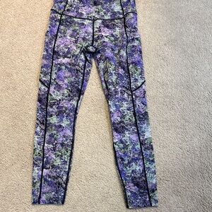 lululemon athletica Purple & Green Abstract Print Leggings